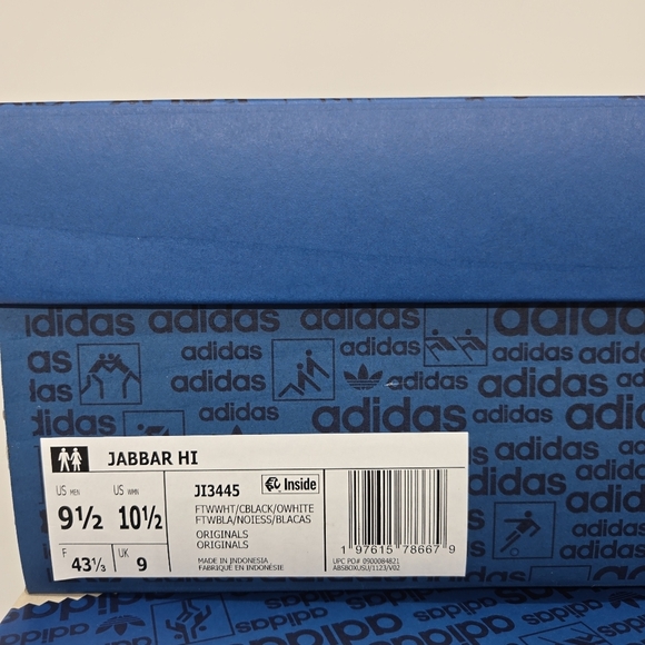 New Adidas Jabbar High \'White Black\' Men\'s Basketball Sneaker Shoes Size 9.5 main image 8